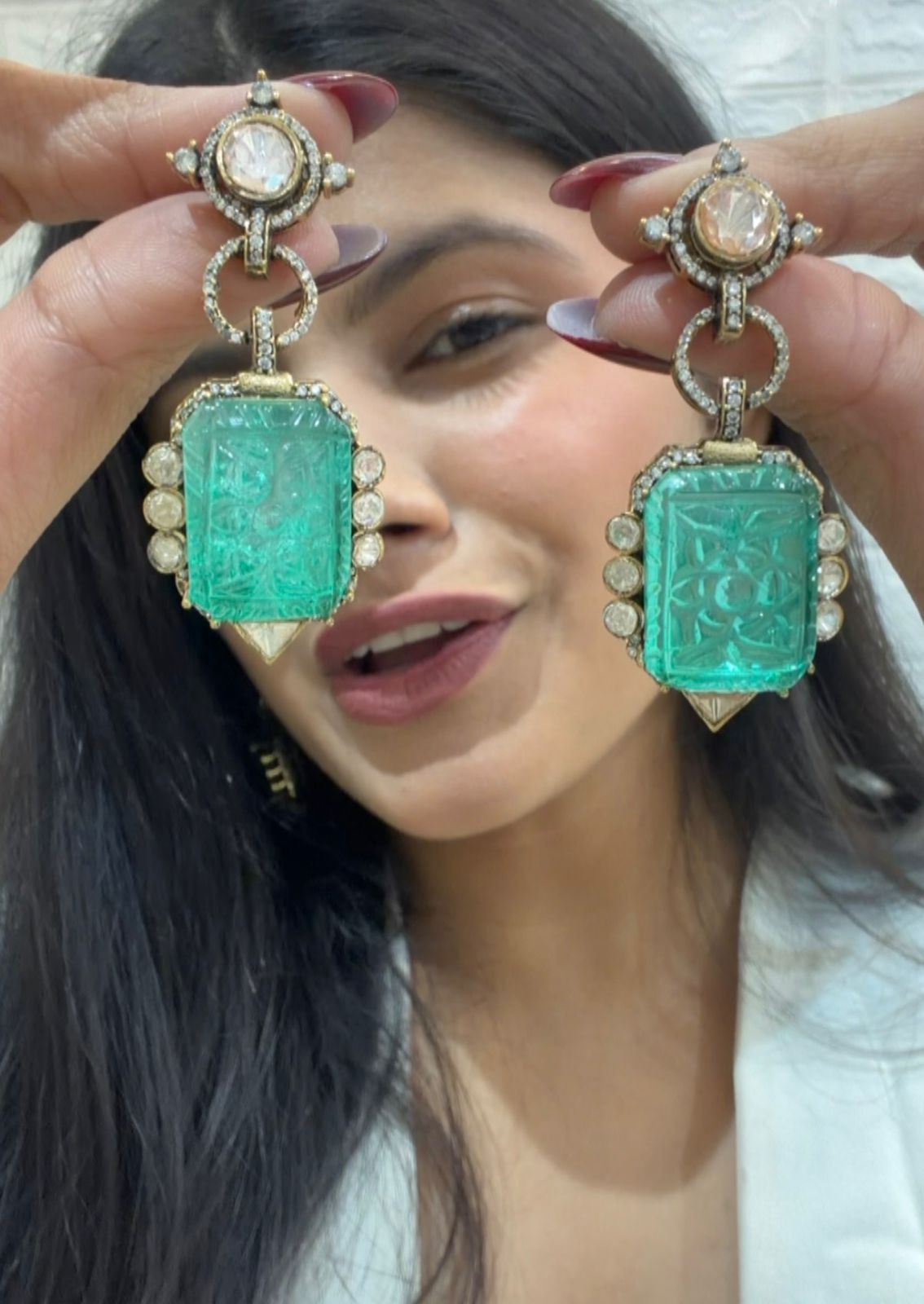 Diamond Star Dangle Earrings