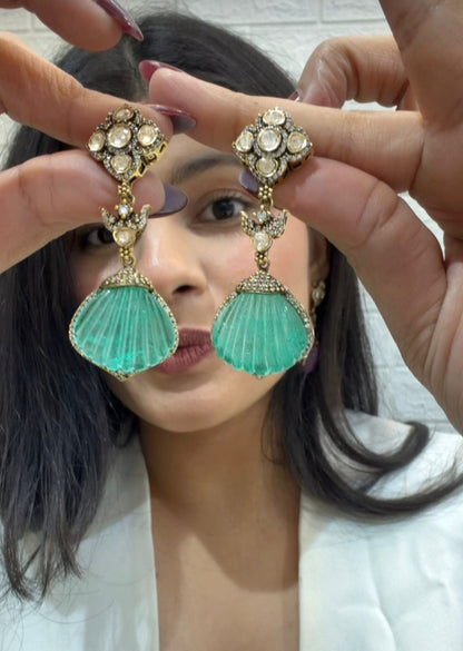 Purple Shell Dangler Earrings