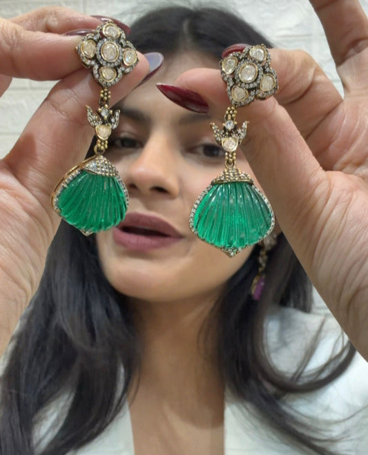 Purple Shell Dangler Earrings