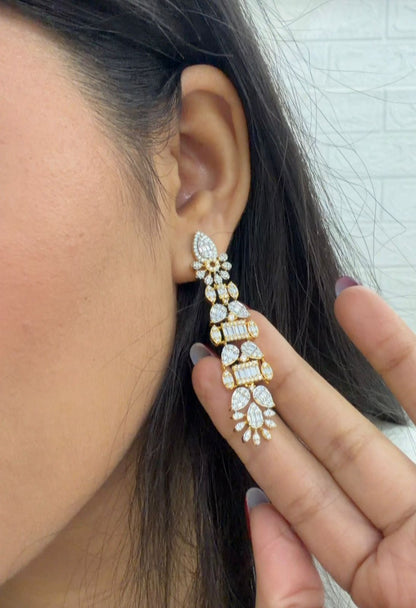 Diamond Studded Dangler Earrings