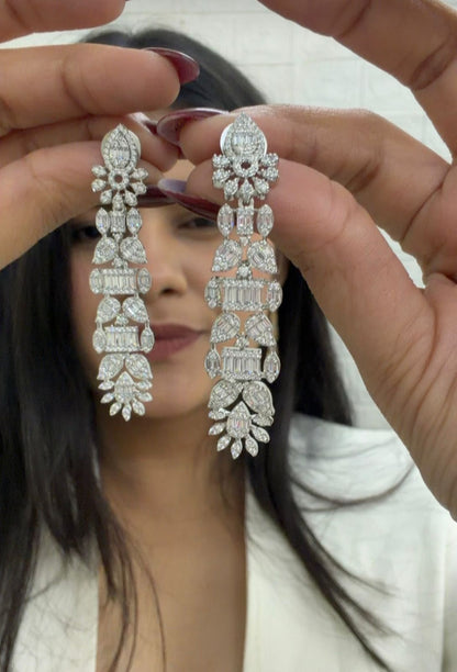 Diamond Studded Dangler Earrings