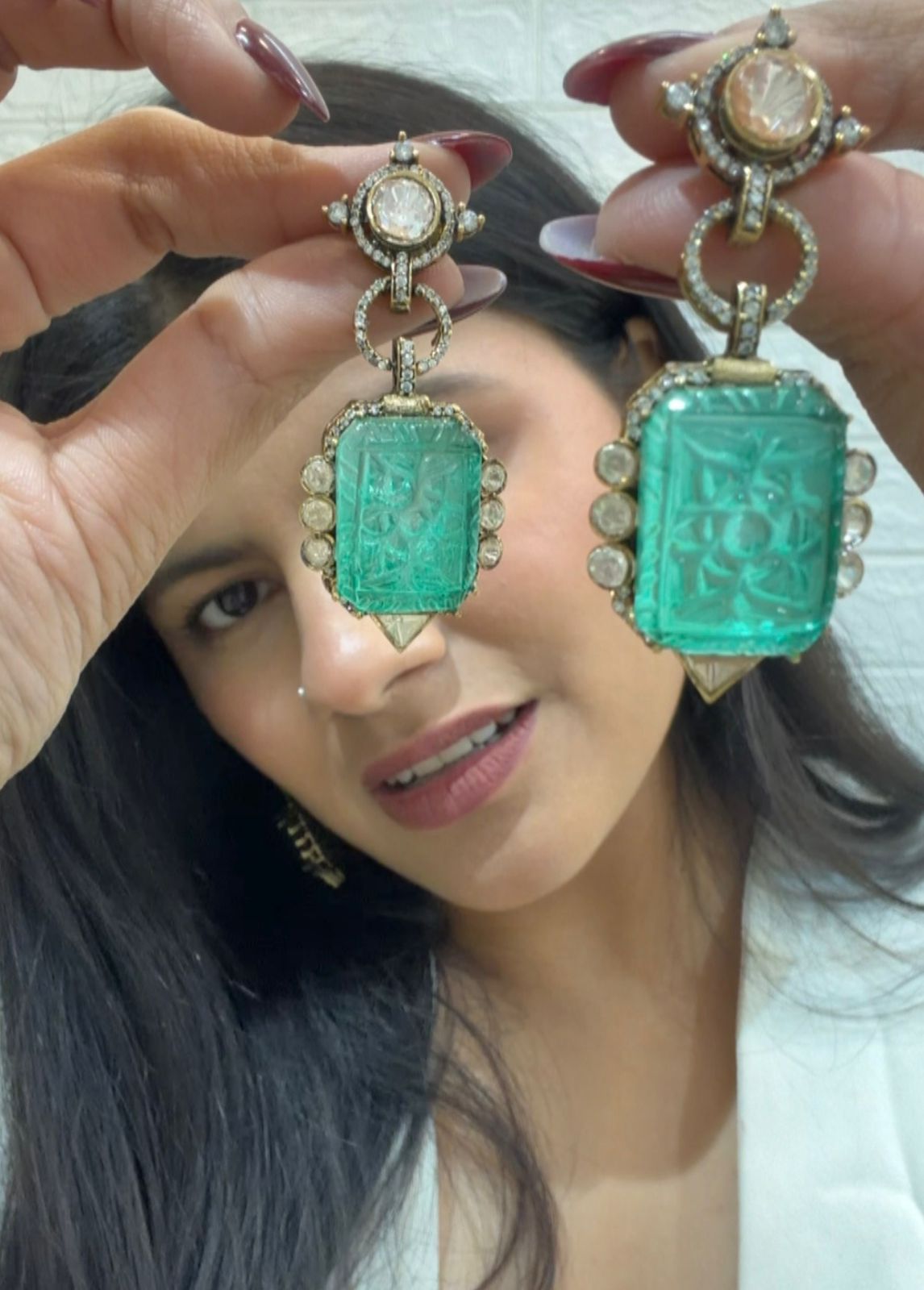 Diamond Star Dangle Earrings