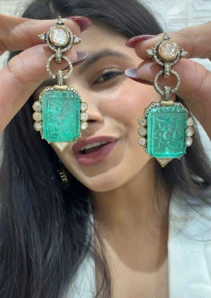 Diamond Star Dangle Earrings