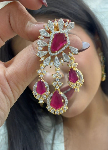 Diamond Stud Earrings (Polki/Kundan Style)