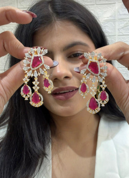Diamond Stud Earrings (Polki/Kundan Style)