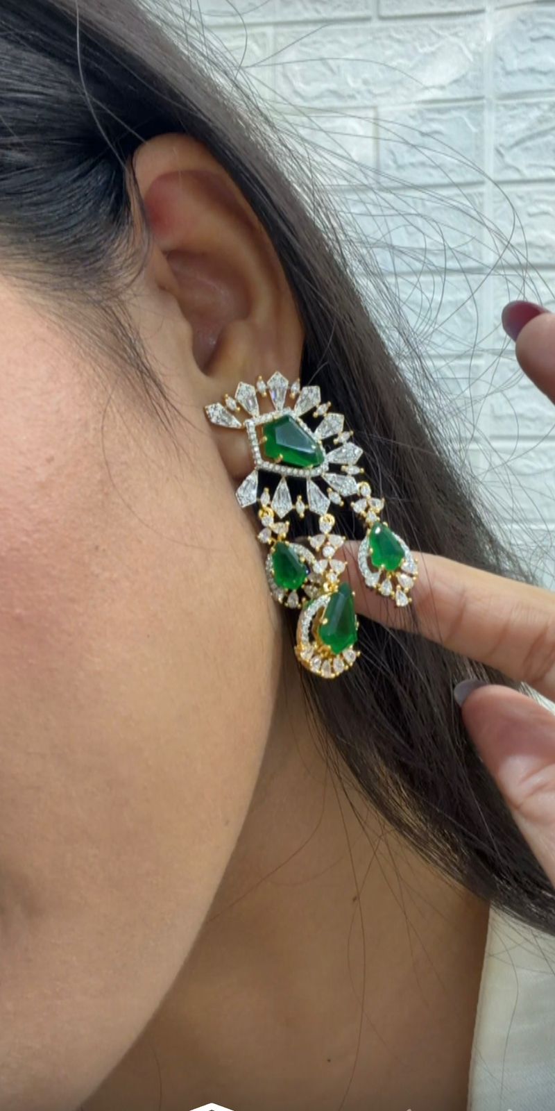 Diamond Stud Earrings (Polki/Kundan Style)