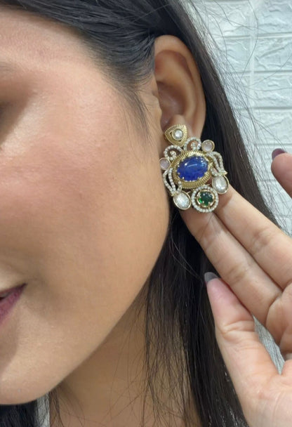 Diamond & Ruby Drop Earrings