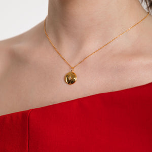 Stardust Disc Charm Gold Necklace - 18K Gold Plated